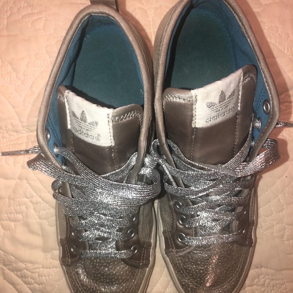 Adidas honey silver hidden wedge trainers